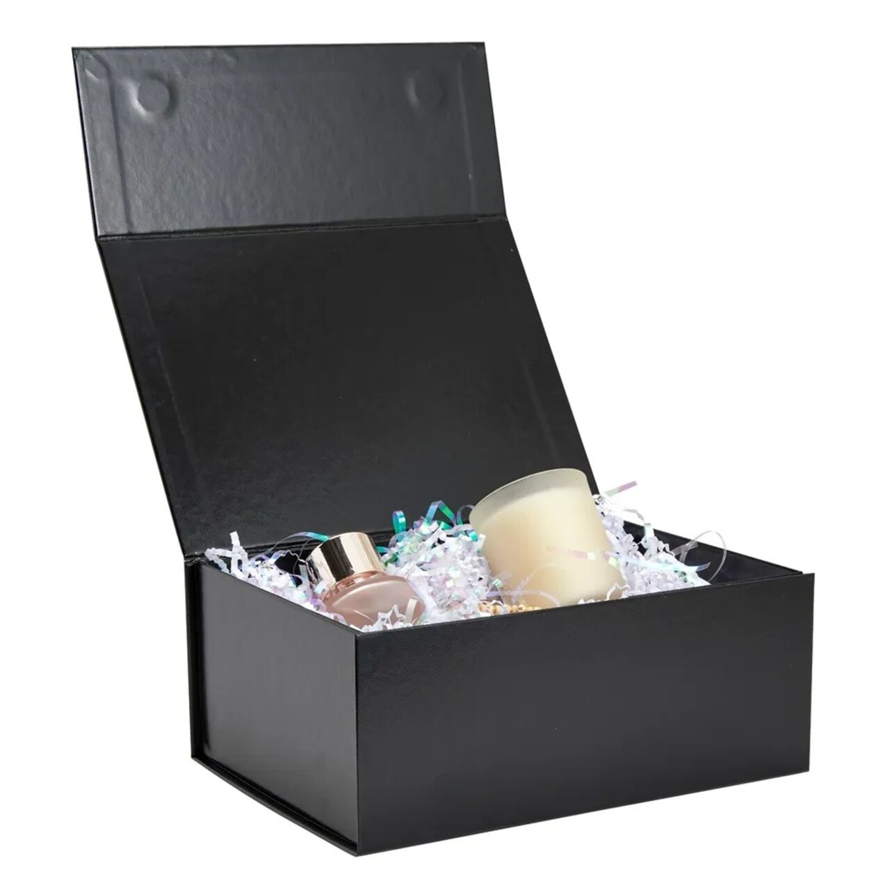 6 Pack Magnetic Gift Boxes with Lids, 9.5x7x4" Bridesmaid Proposal Box, Black